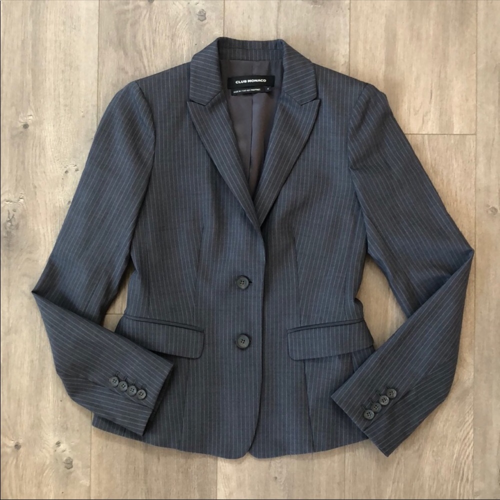 Club Monaco Dark Gray Pin Striped Blazer